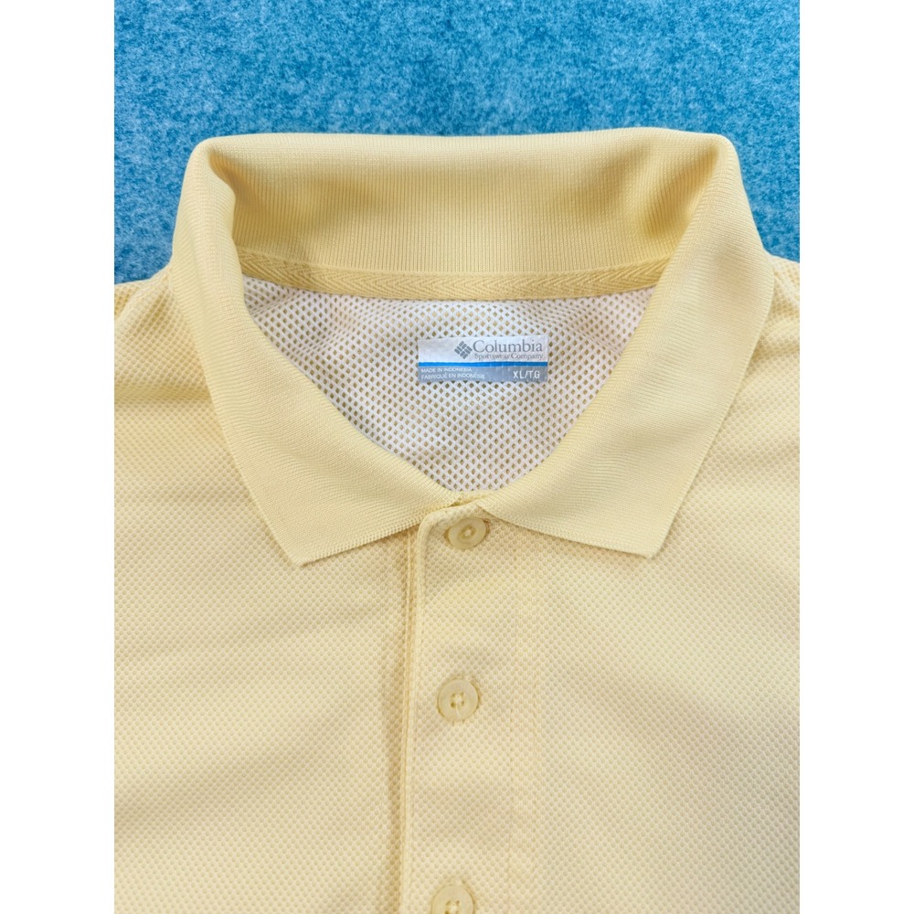 Columbia PFG Mens XL Yellow Omni-Shade Performance Fishing Polo Shirt - Picture 2 of 11